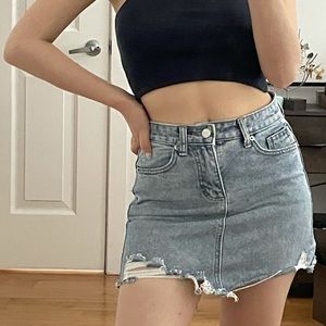 3 for 30 Mini ripped denim skirt